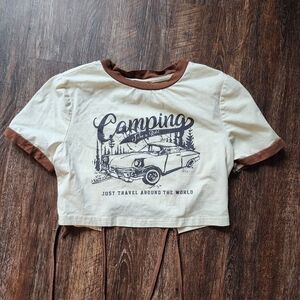 Crop top with wrap around waist string